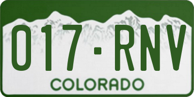 CO license plate 017RNV