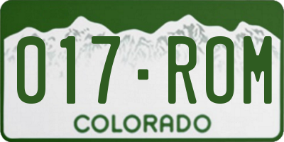 CO license plate 017ROM