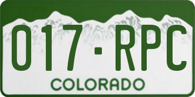 CO license plate 017RPC