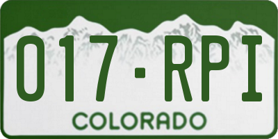 CO license plate 017RPI