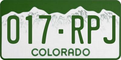 CO license plate 017RPJ