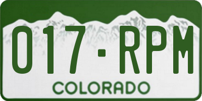 CO license plate 017RPM