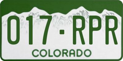 CO license plate 017RPR