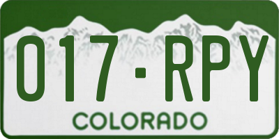 CO license plate 017RPY