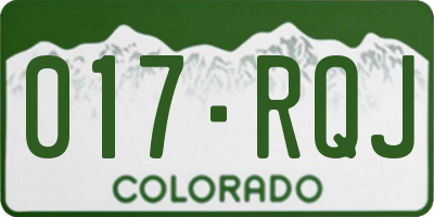 CO license plate 017RQJ