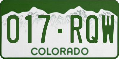 CO license plate 017RQW