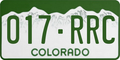 CO license plate 017RRC