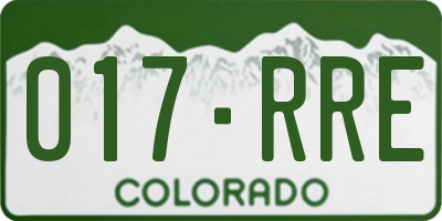 CO license plate 017RRE