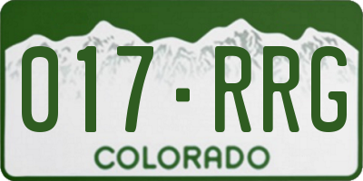 CO license plate 017RRG