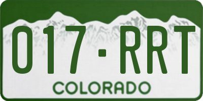 CO license plate 017RRT