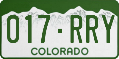 CO license plate 017RRY
