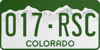 CO license plate 017RSC