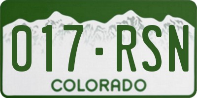 CO license plate 017RSN