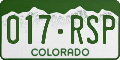 CO license plate 017RSP