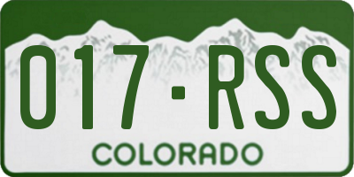 CO license plate 017RSS