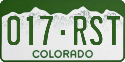 CO license plate 017RST