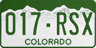 CO license plate 017RSX