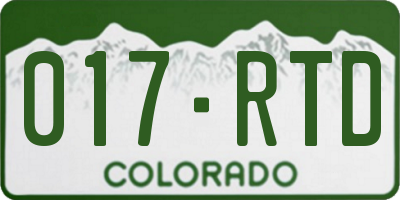CO license plate 017RTD