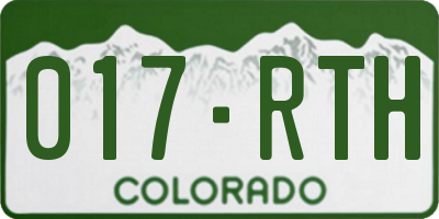 CO license plate 017RTH