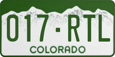 CO license plate 017RTL