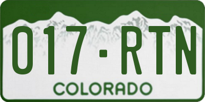 CO license plate 017RTN