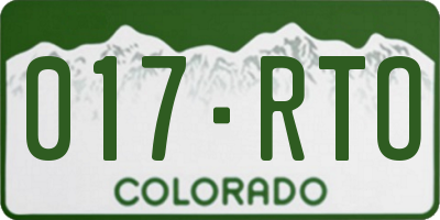 CO license plate 017RTO