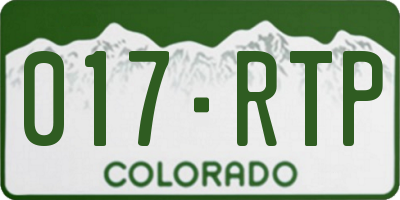 CO license plate 017RTP