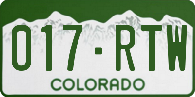 CO license plate 017RTW