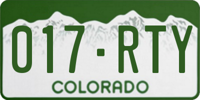 CO license plate 017RTY