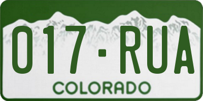 CO license plate 017RUA