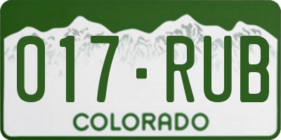 CO license plate 017RUB