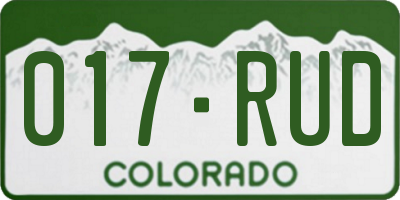 CO license plate 017RUD