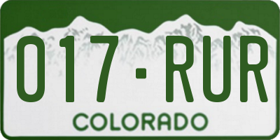 CO license plate 017RUR