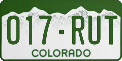 CO license plate 017RUT