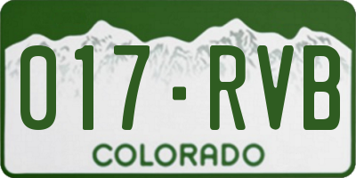 CO license plate 017RVB