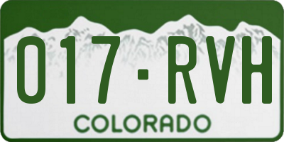 CO license plate 017RVH