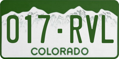 CO license plate 017RVL