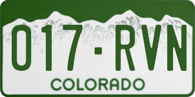 CO license plate 017RVN