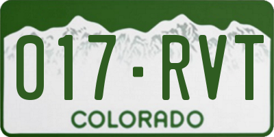 CO license plate 017RVT