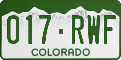 CO license plate 017RWF