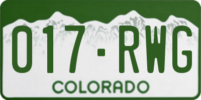 CO license plate 017RWG