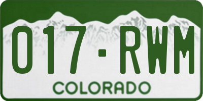CO license plate 017RWM