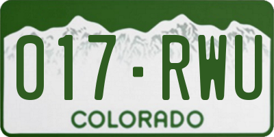 CO license plate 017RWU
