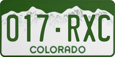 CO license plate 017RXC