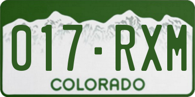 CO license plate 017RXM
