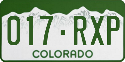 CO license plate 017RXP