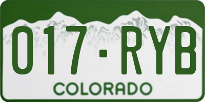 CO license plate 017RYB