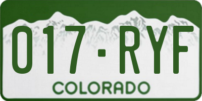 CO license plate 017RYF
