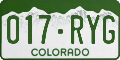 CO license plate 017RYG