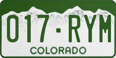CO license plate 017RYM